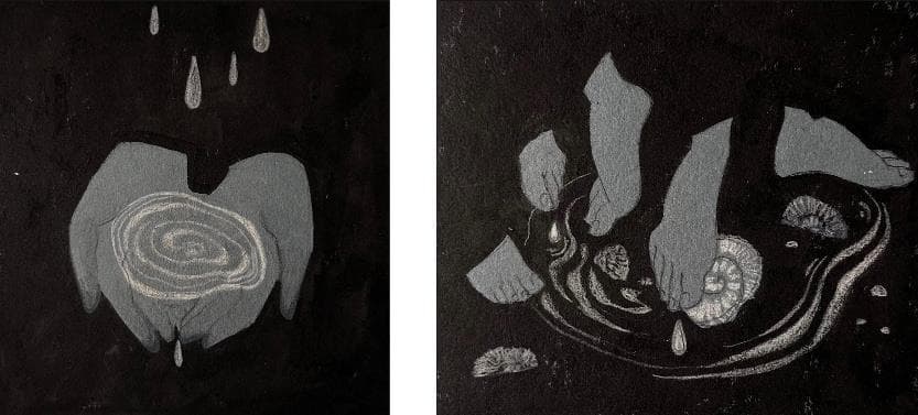Рисунок к работе «Воды забвения», диптих